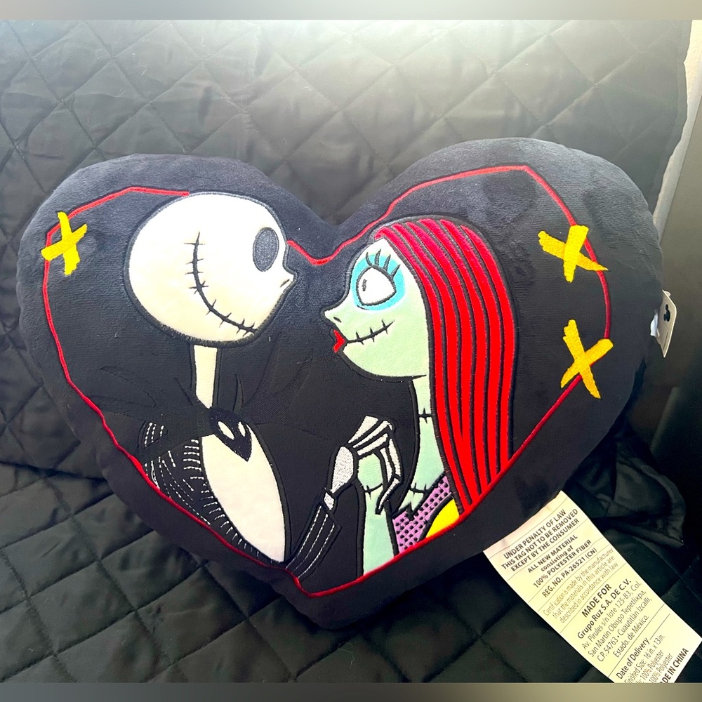 Disney nbc jack and sally heart pillow